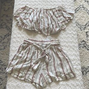 Cropped two piece short set